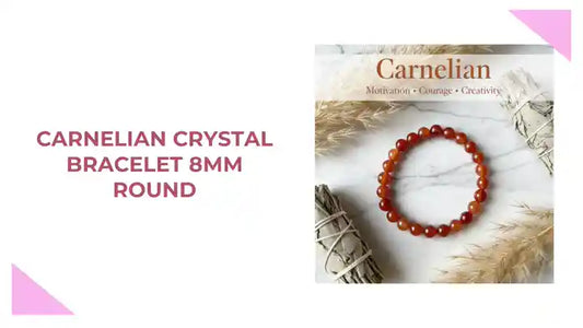 Carnelian Crystal Bracelet 8mm Round by@Outfy