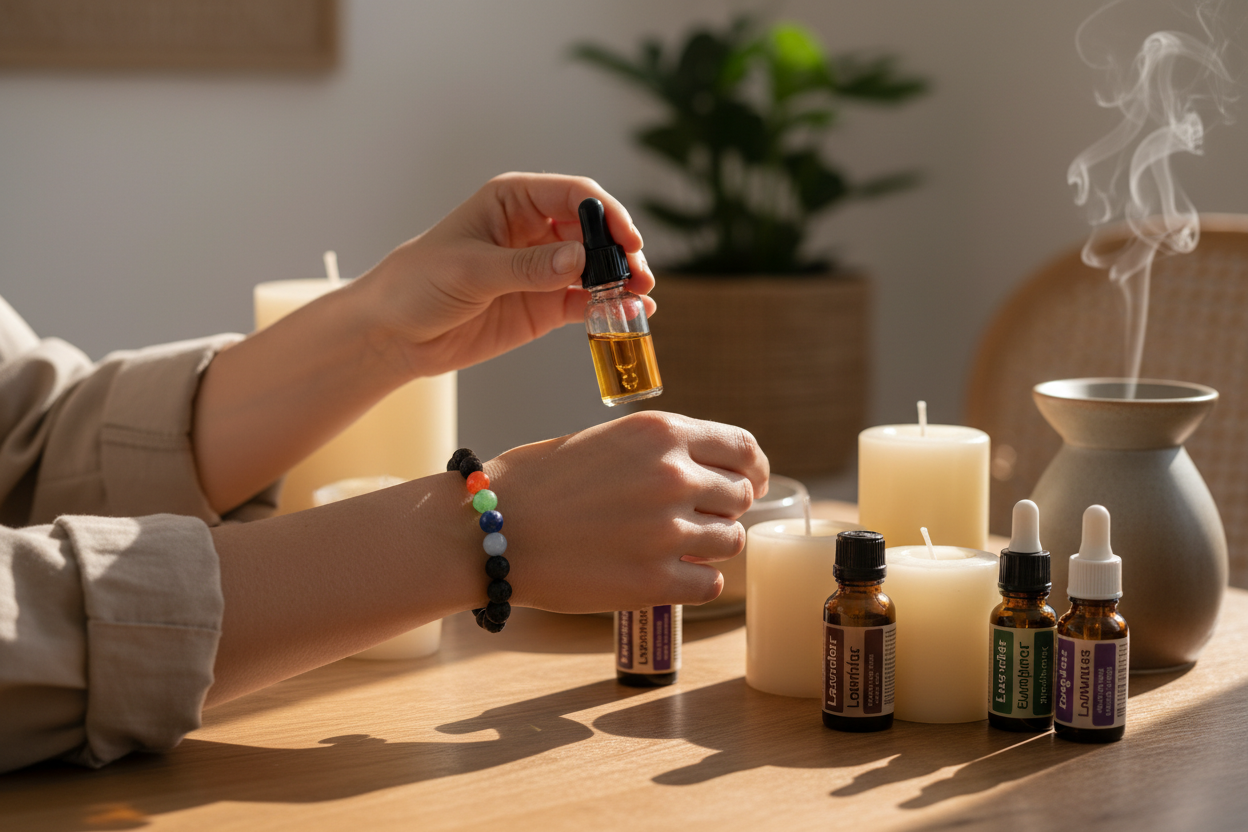 Aromatherapy with Lava Seven Chakra Bracelet