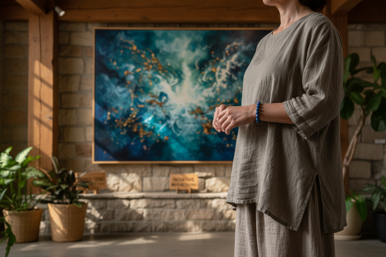 Art Viewing with Azurite Bracelet