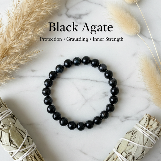 Black Agate Crystal Bracelet