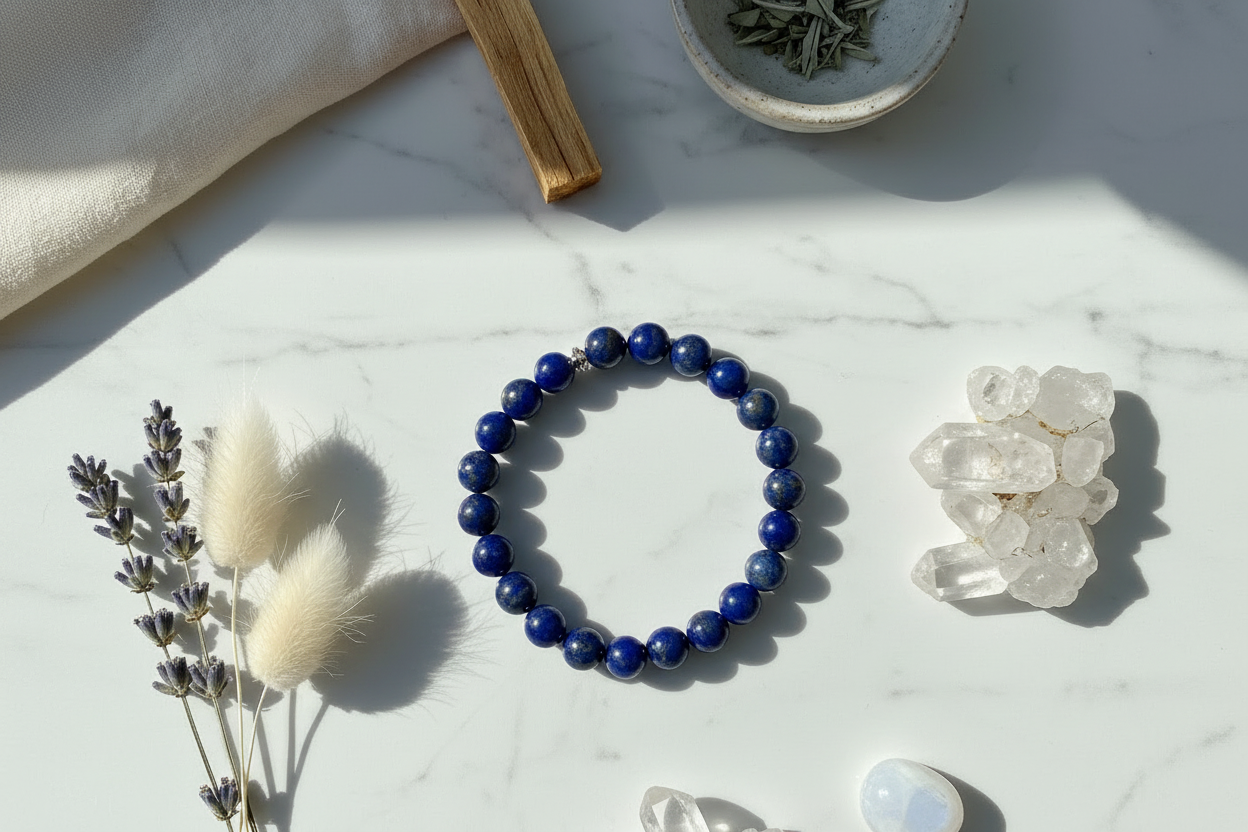 Lapis Lazuli Bracelet Flat Lay