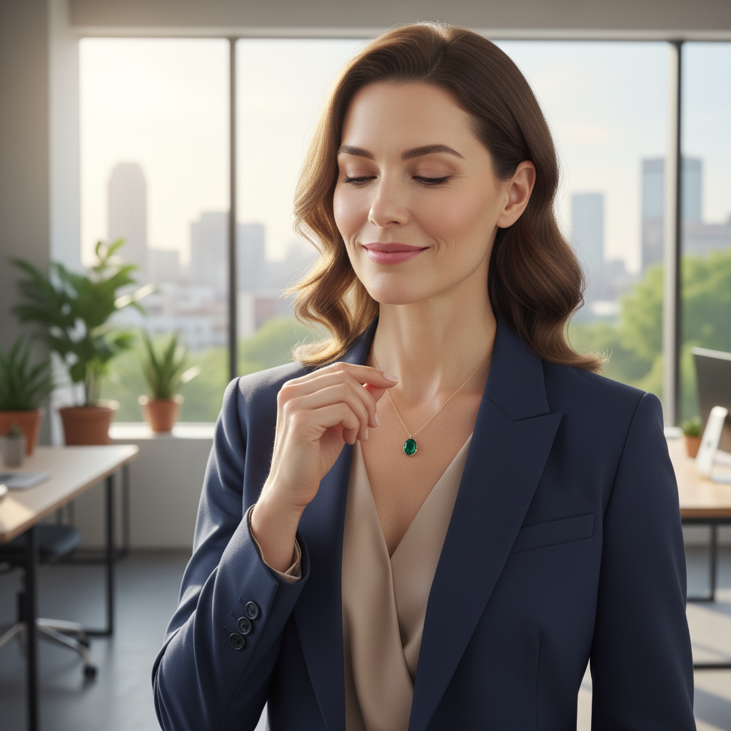Professional with Small Emerald Pendant