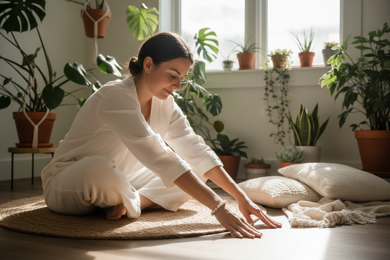 Stretching with Howlite Bracelet