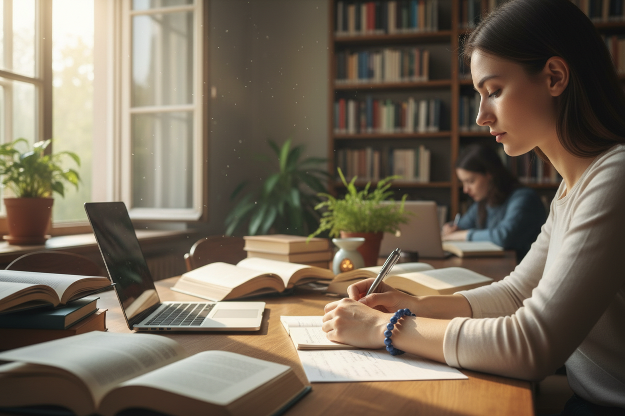 Studying with Sodalite Bracelet