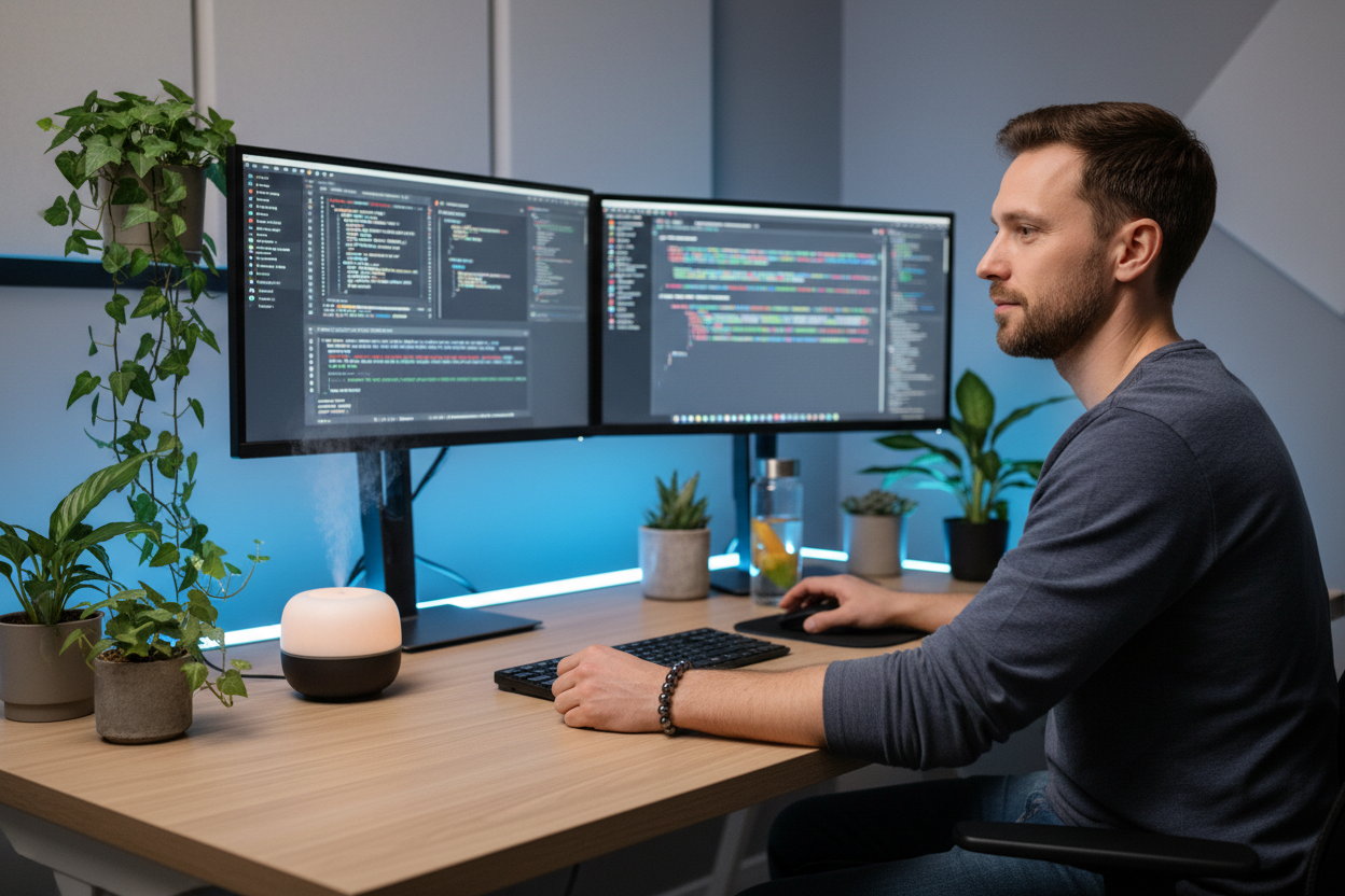 Tech Professional with Hematite Bracelet