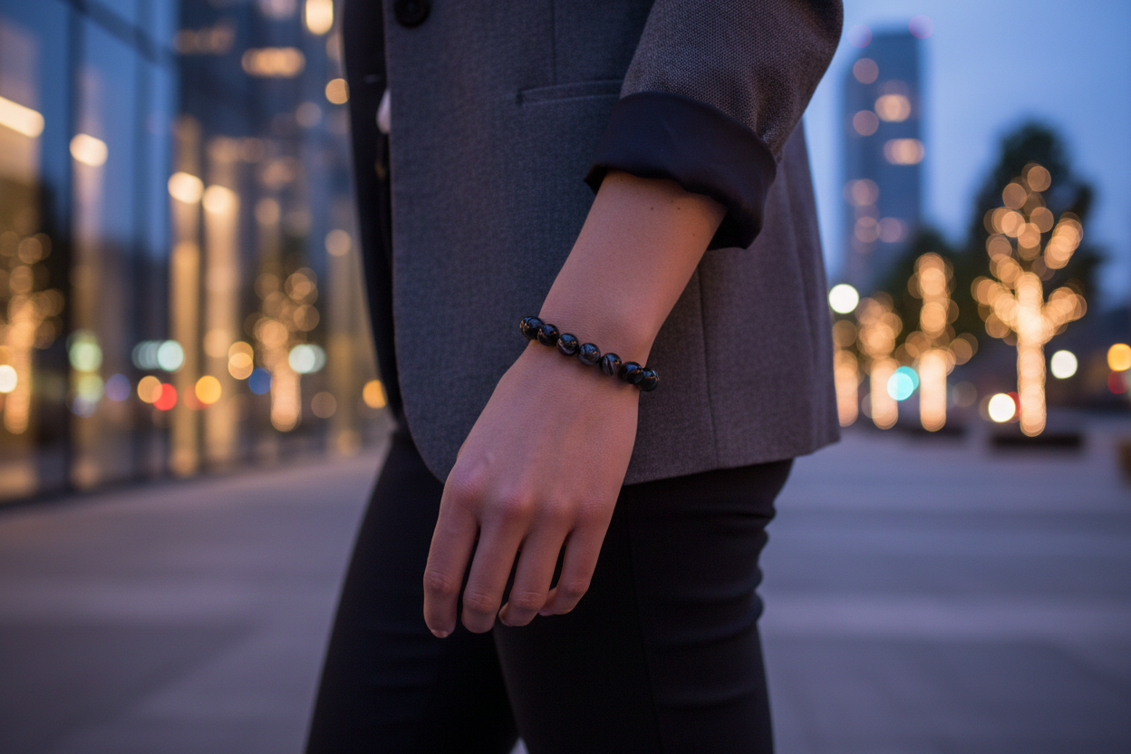 Urban Walk with Black Agate Bracelet